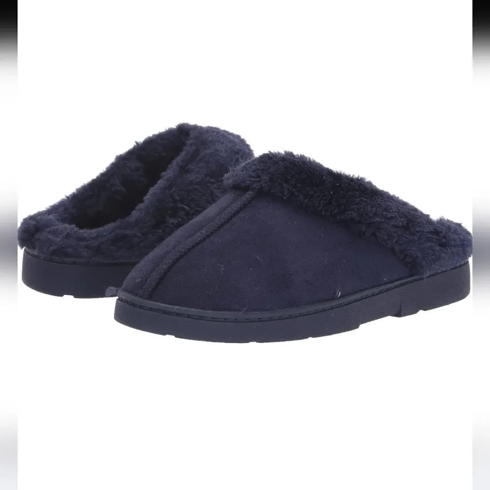 MUK LUKS Kids Polysuede Clog Slipper, Royal Blue, size large 5/6 youth